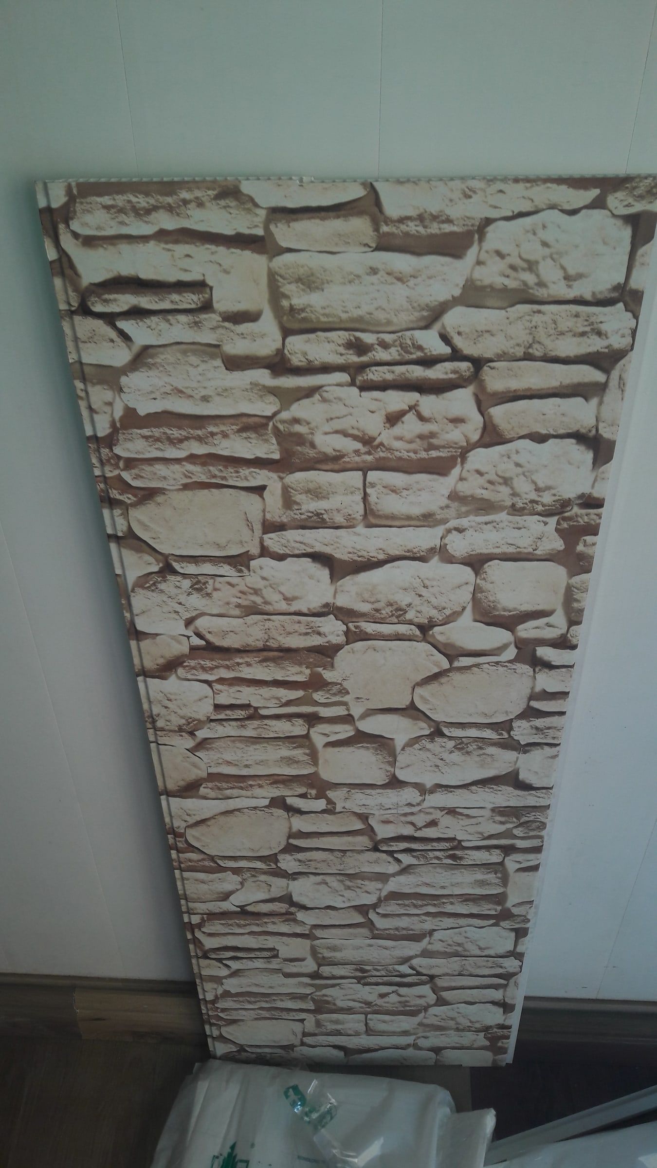 Stone-effect PVC wall panel